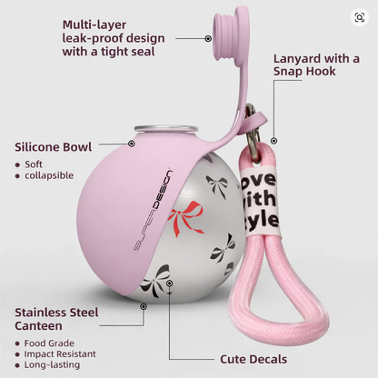 Pawnestify Dog Water Bottle With Bowl